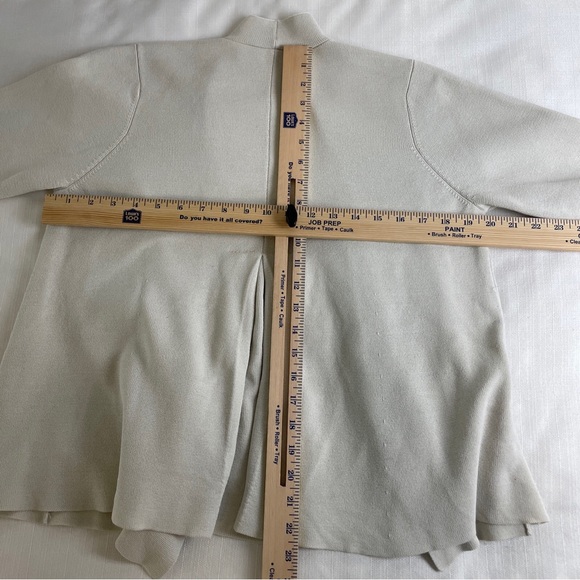 Eileen Fisher Open Cardigan Petite Large PL Silk Blend Ivory - Picture 4 of 10